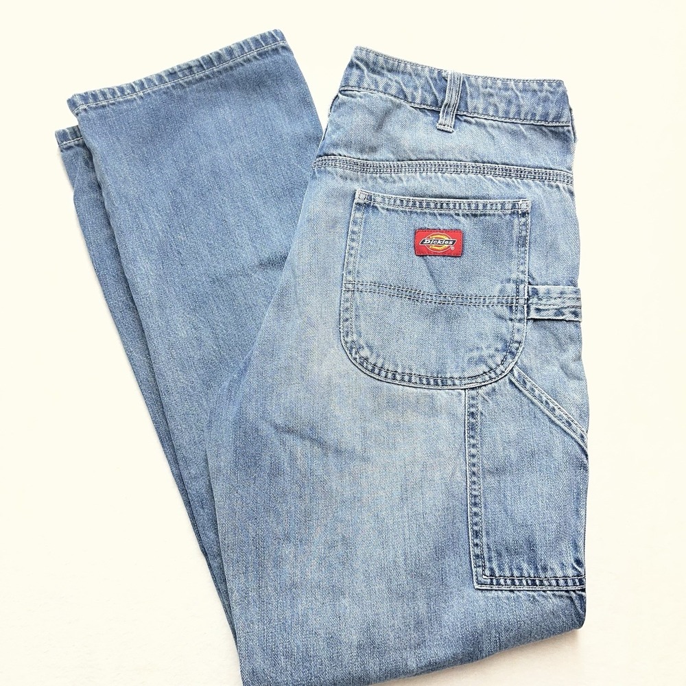 VTG Dickies Carpenter Cargo Jeans Womens 5/27 Y2K Denim Casual